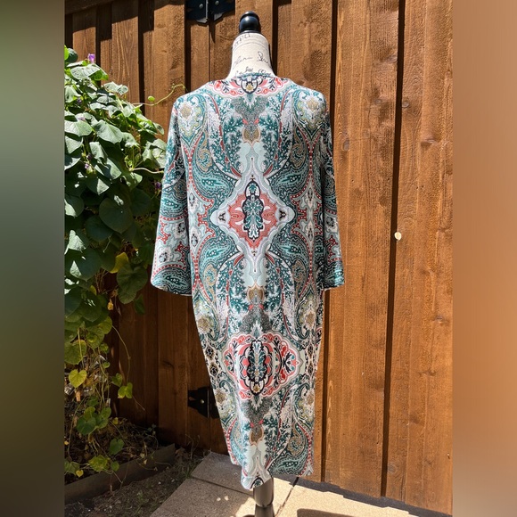 Chico’s Shift Casual Dress in Blue Paisley Print Chico’s Size 2 (Size L 12) EUC - Picture 2 of 6